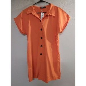 Romper  One Piece Orange  Button Down  Size Medium